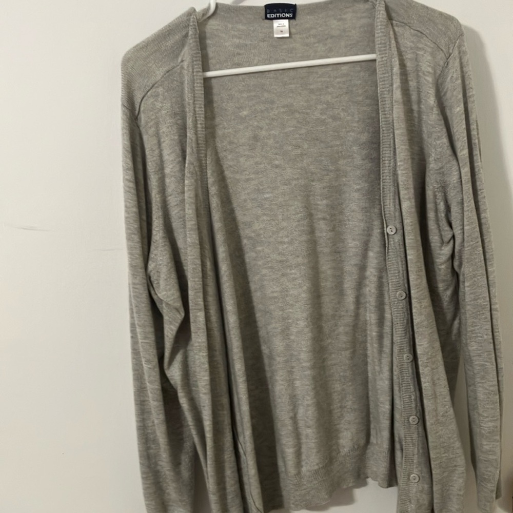 Gray Button-Up Cardigan